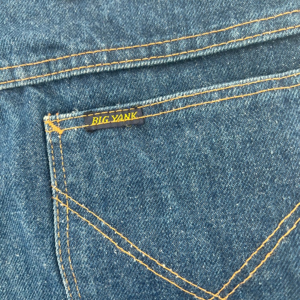 Vintage Big Yank High Waisted Flare Leg Jeans Dark Wash Denim 26x29.5in Western - Picture 3 of 12